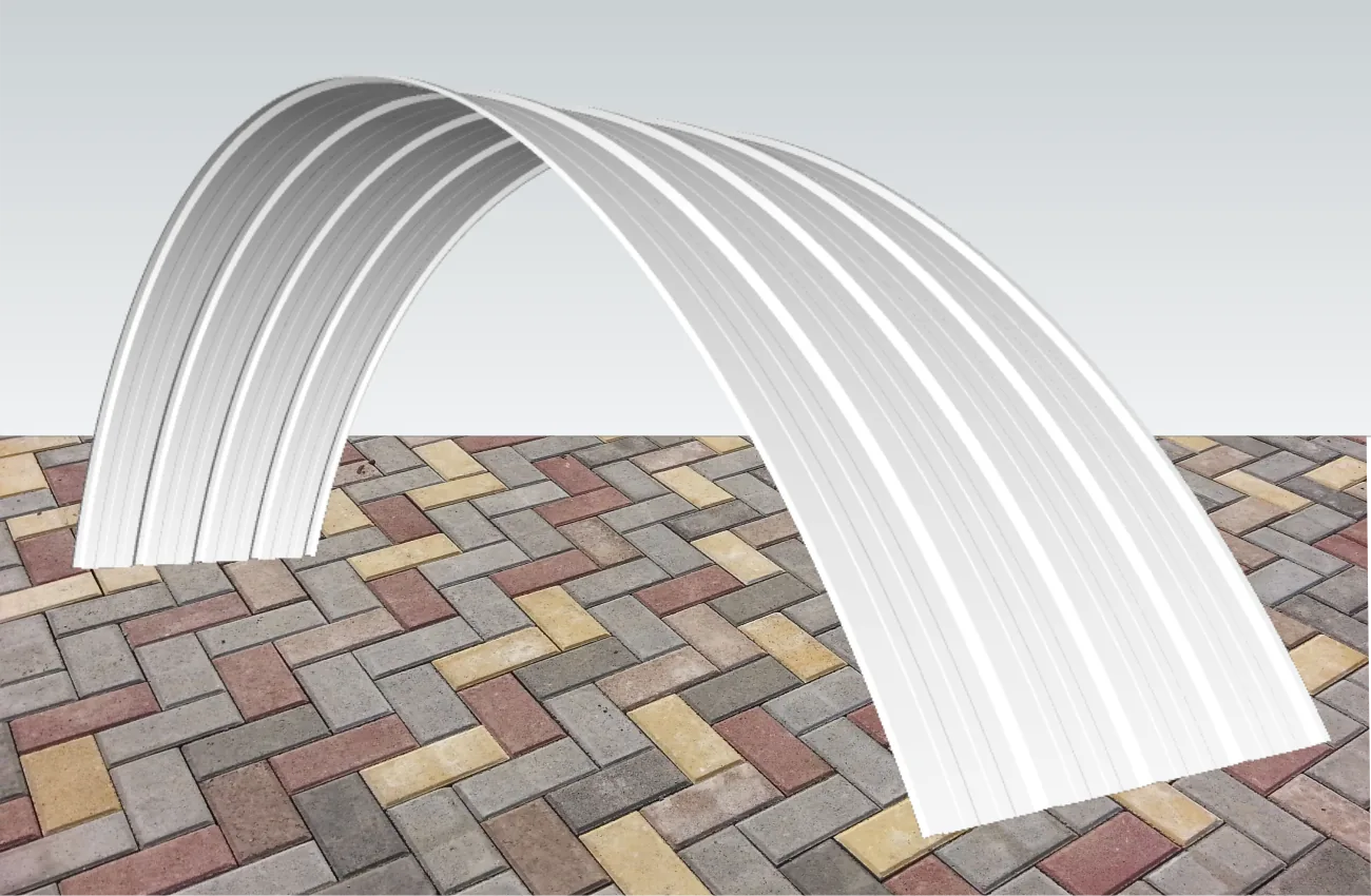 Geometría de cobertura curva TR5 con acabado blanco