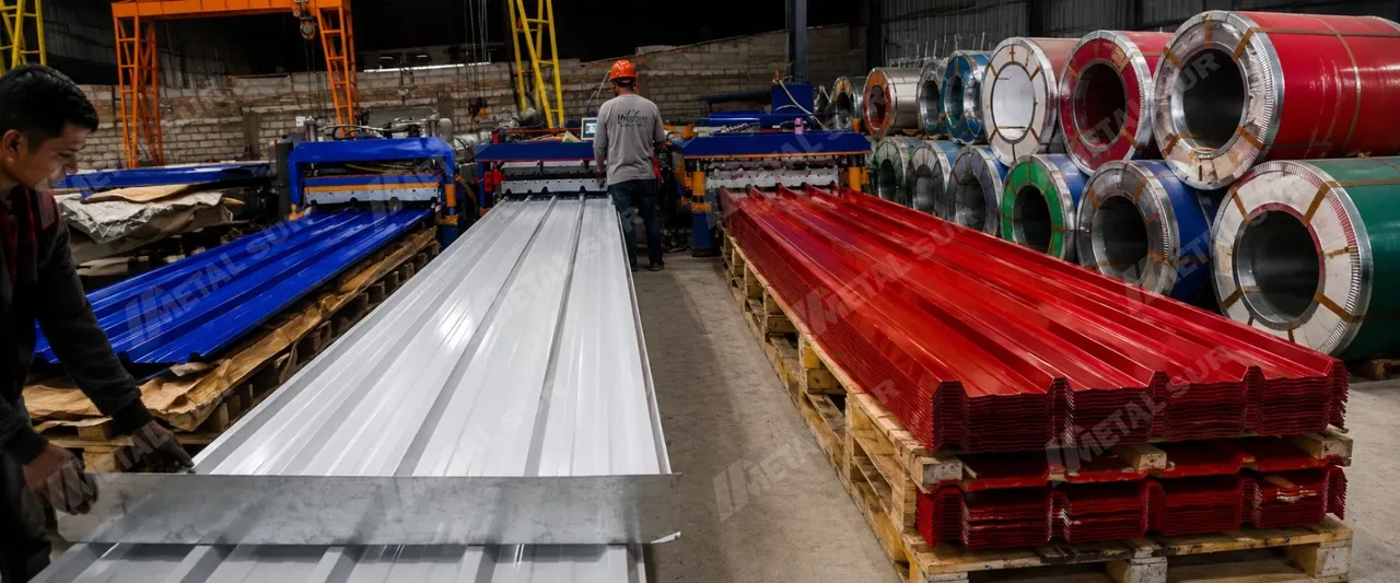 Así fabricamos Aluzinc en colores, recto y curvo, en Arequipa