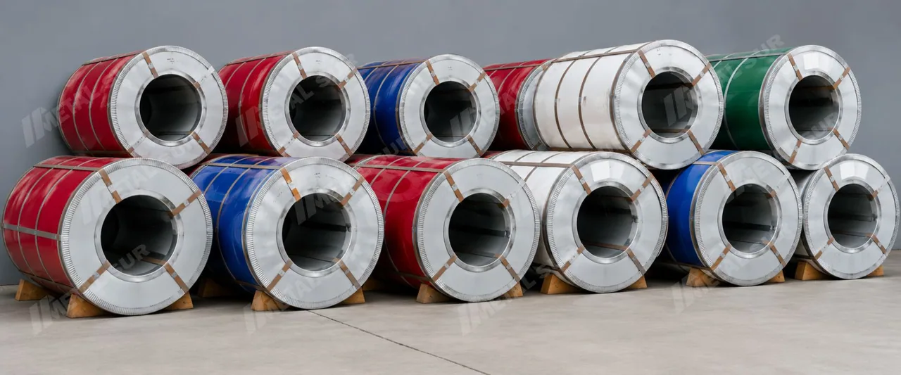 Bobinas de Aluzinc almacenadas en la planta de Metal Sur Arequipa