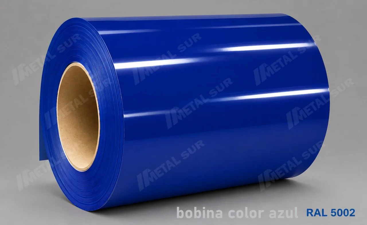 Bobina Aluzinc azul de referencia RAL 5002